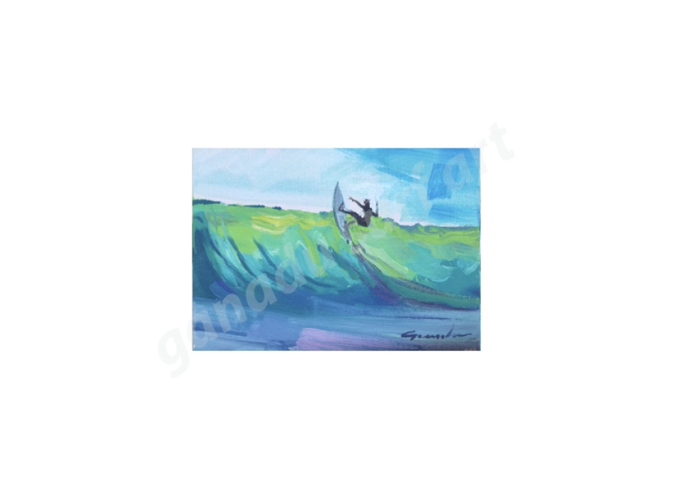 GANADU SURF ART ORIGINAL PAINTINGS OFF THE LIP 13X18