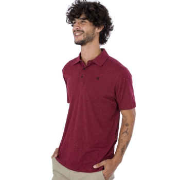 HURLEY ACE VISTA POLO MANICA CORTA TRUE RED HEATHER