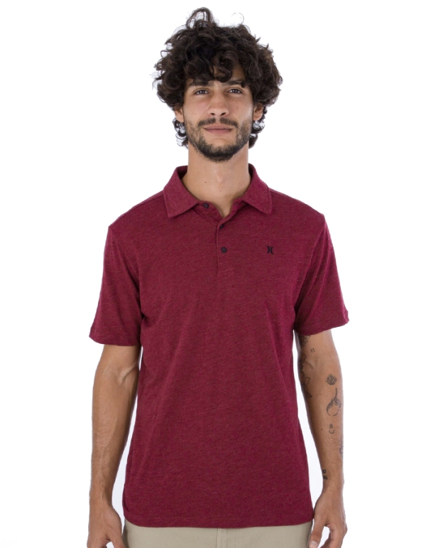HURLEY ACE VISTA POLO MANICA CORTA TRUE RED HEATHER