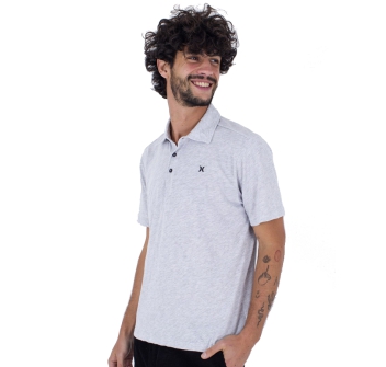 HURLEY ACE VISTA POLO MANICA CORTA WHITE HEATHER