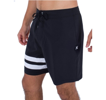 HURLEY BLOCK PARTY BOARDSHORTS 18' BLACK WHITE