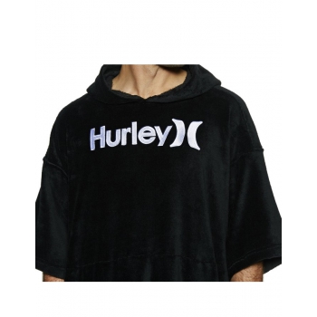 HURLEY PONCHO CON CAPPUCCIO E TASCHE BLACK