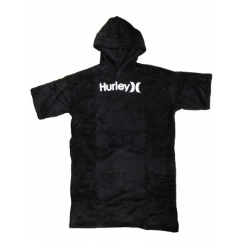 HURLEY PONCHO CON CAPPUCCIO E TASCHE BLACK