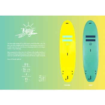 INDIO EASY GOING 8'0" BLUE CURACAO SOFTBOARD