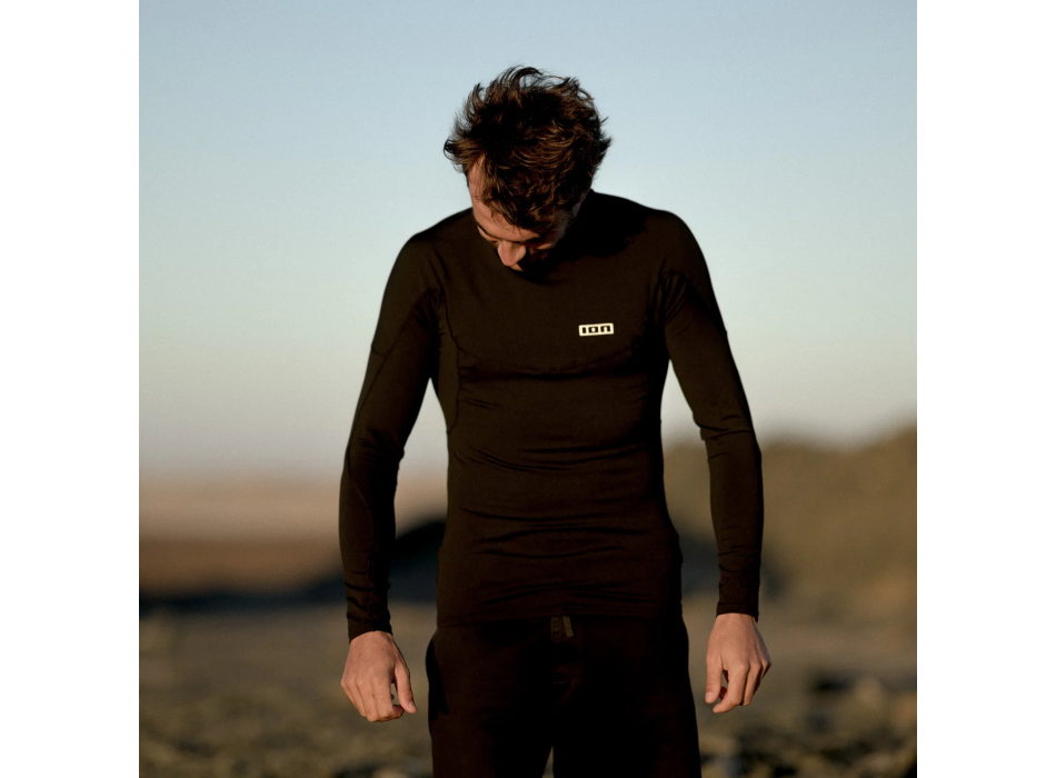 ION THERMO TOP LYCRA FELPATA MANICHE LUNGHE UOMO BLACK