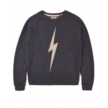 LIGHTNING BOLT FOREVER CREW FELPA GIROCOLLO DARK GREY MELANGE