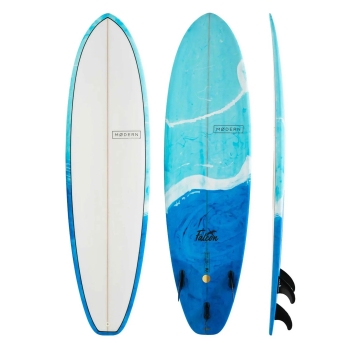 MODERN SURFBOARDS 5'10" HIGHLINE PU FCSII 3 FIN CLEAR