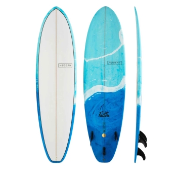 MODERN SURFBOARDS 5'10" HIGHLINE PU FCSII 3 FIN CLEAR