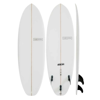 MODERN SURFBOARDS HIGHLINE 5'10" PU FCSII 3 FIN CLEAR