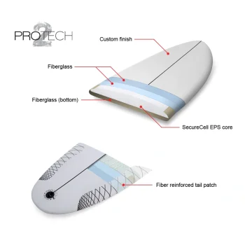 NSP SURFBOARDS 7'4" PROTECH 2 DOUBLE UP PEACH