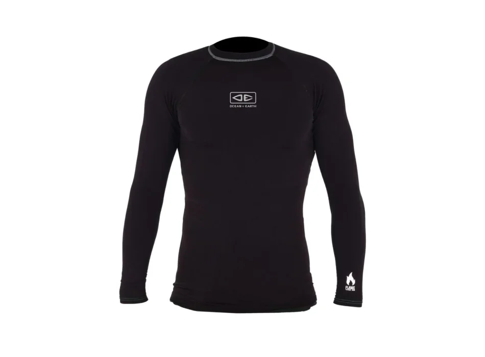 O&E LYCRA BOYS FLAME THERMO SURF MANICA LUNGA RAGAZZI 8-16 ANNI BLACK