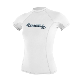 O'NEILL BASIC SKINS SUN SHIRT LYCRA 50+ DONNA MANICA CORTA WHITE