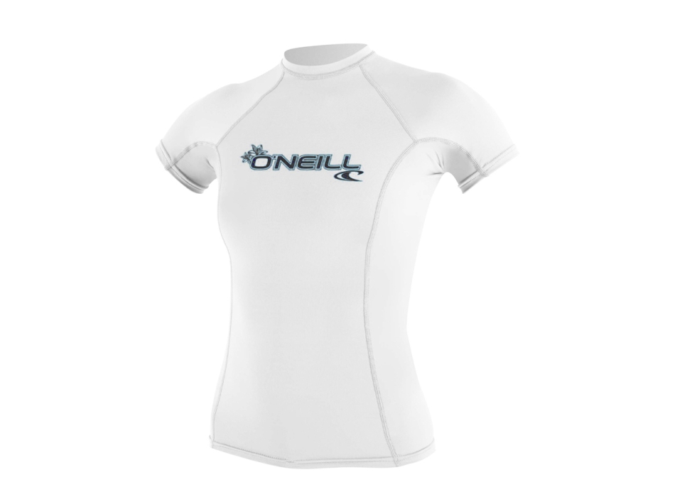 O'NEILL BASIC SKINS SUN SHIRT LYCRA 50+ DONNA MANICA CORTA WHITE
