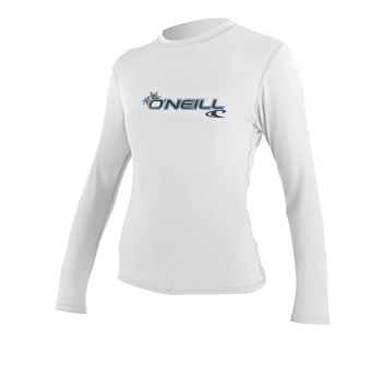 O'NEILL BASIC SKINS SUN SHIRT LYCRA 50+ MANICA LUNGA DONNA WHITE