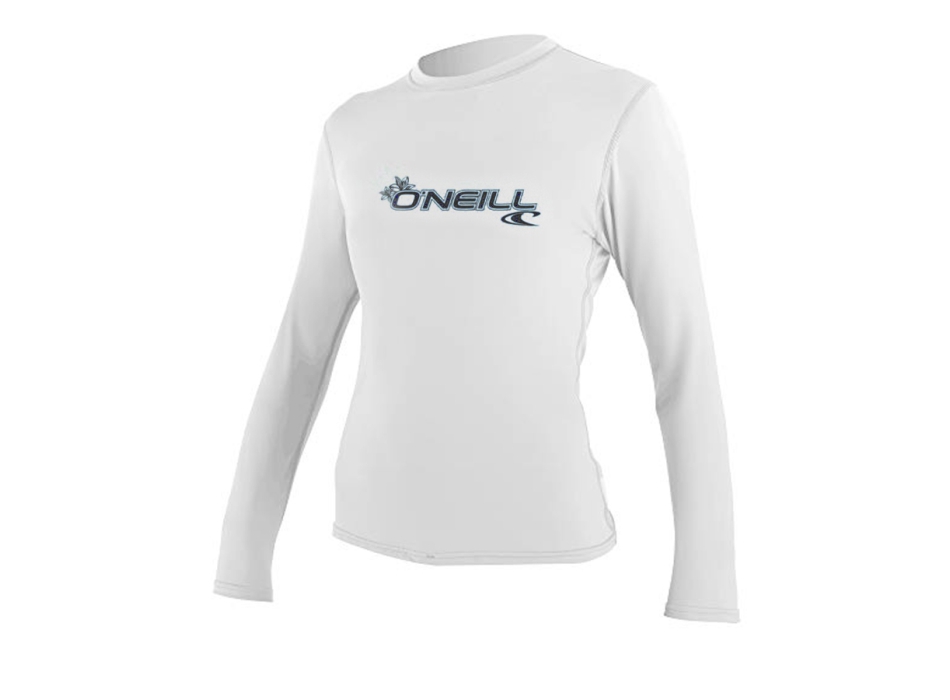 O'NEILL BASIC SKINS SUN SHIRT LYCRA 50+ MANICA LUNGA DONNA WHITE