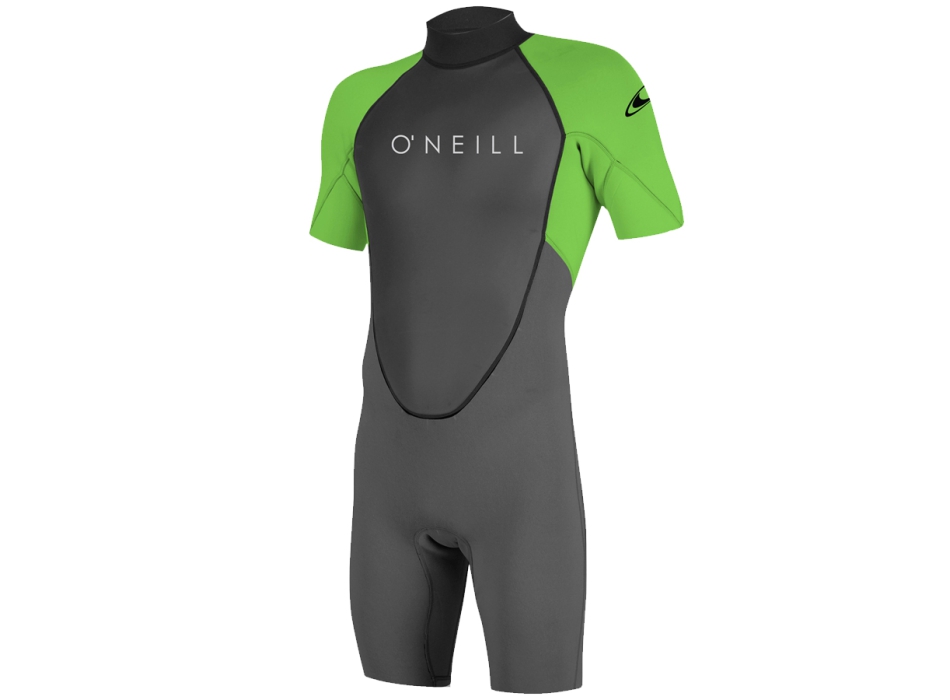 O'NEILL REACTOR II 2/2 BACK ZIP S/S SPRING WETSUIT GRAPH DAYGLO