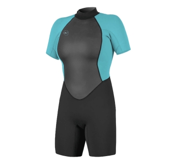 O'NEILL REACTOR II 2MM MUTA CORTA DONNA BLACK/LIGHT AQUA
