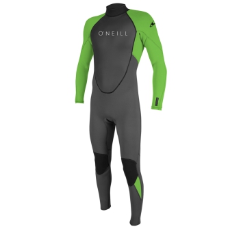 O'NEILL REACTOR II 3/2 MM BACK ZIP FULL WETSUIT GRAPHITE DAYGLO