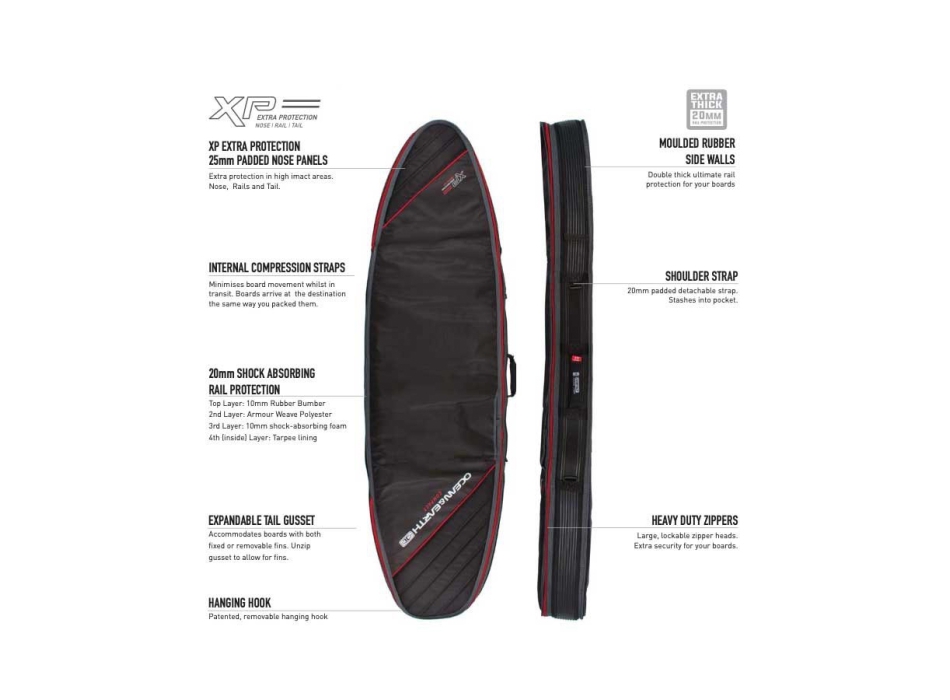 OCEAN & EARTH 6'4" DOUBLE COMPACT SHORTBOARD SACCA DOPPIA