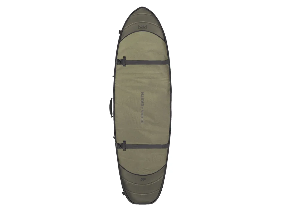 OCEAN & EARTH 6'4" HYPA TRAVEL COVER SACCA DOPPIA SHORTBOARD FISH  DOUBLE COFFIN KHAKI