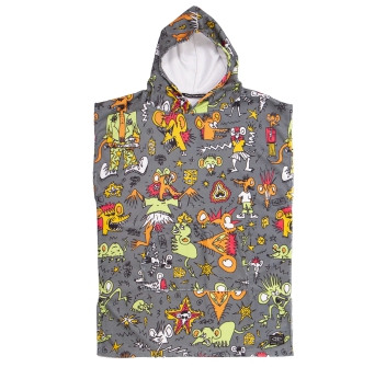 OCEAN & EARTH IRVINE HOODED PONCHO PER BAMBINI CHARCOAL