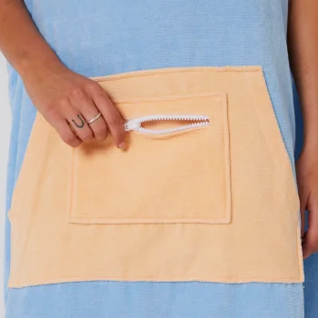 OCEAN & EARTH LADIES DAYDREAM HOODED PONCHO IN SPUGNA DONNA BLUE