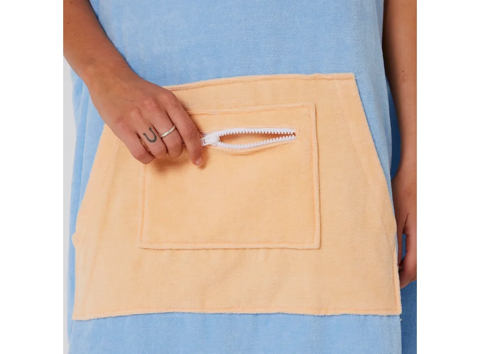 OCEAN & EARTH LADIES DAYDREAM HOODED PONCHO IN SPUGNA DONNA BLUE