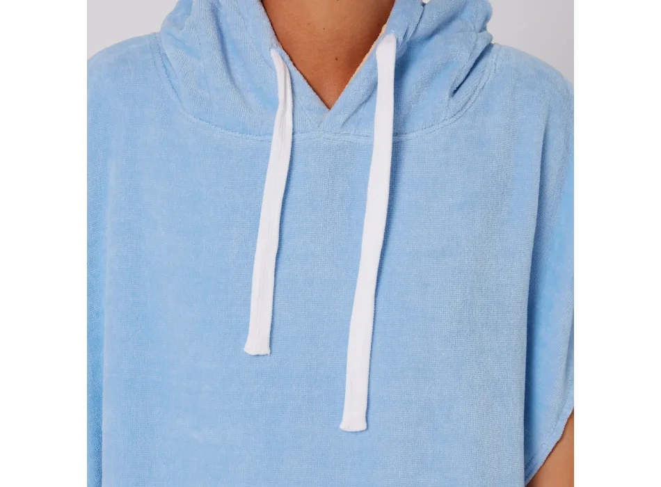 OCEAN & EARTH LADIES DAYDREAM HOODED PONCHO IN SPUGNA DONNA BLUE