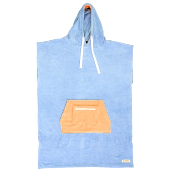 OCEAN & EARTH LADIES DAYDREAM HOODED PONCHO IN SPUGNA DONNA BLUE