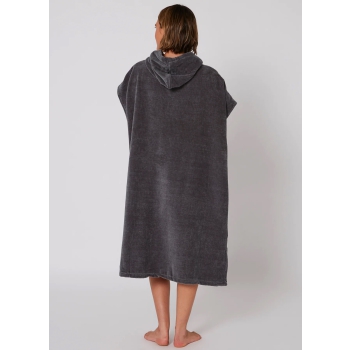 OCEAN & EARTH LADIES DAYDREAM HOODED PONCHO IN SPUGNA DONNA CHARCOAL