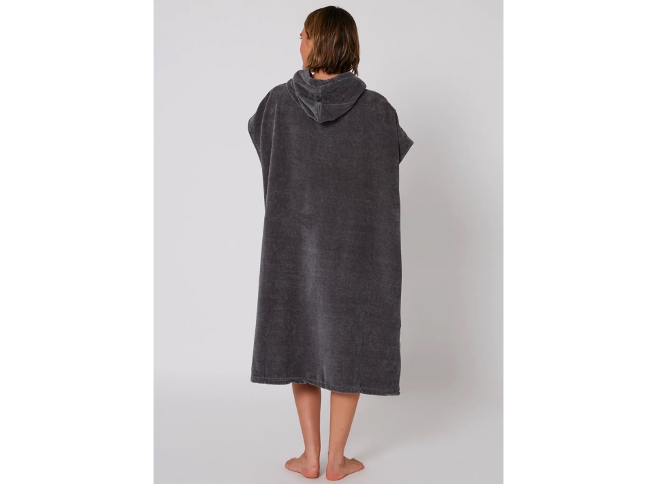 OCEAN & EARTH LADIES DAYDREAM HOODED PONCHO IN SPUGNA DONNA CHARCOAL