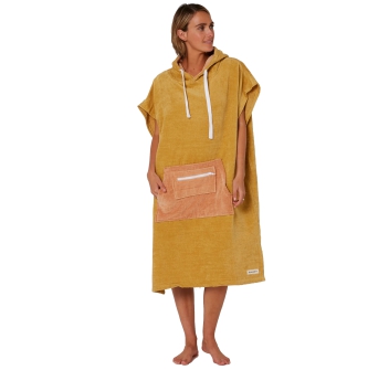 OCEAN & EARTH LADIES DAYDREAM HOODED PONCHO IN SPUGNA DONNA CUSTARD