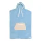 OCEAN & EARTH LADIES DAYDREAM HOODED PONCHO IN SPUGNA DONNA PALE BLUE