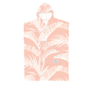 OCEAN & EARTH LADIES FRONT ZIP HOODED PONCHO IN MICROFIBRA DONNA PEACH