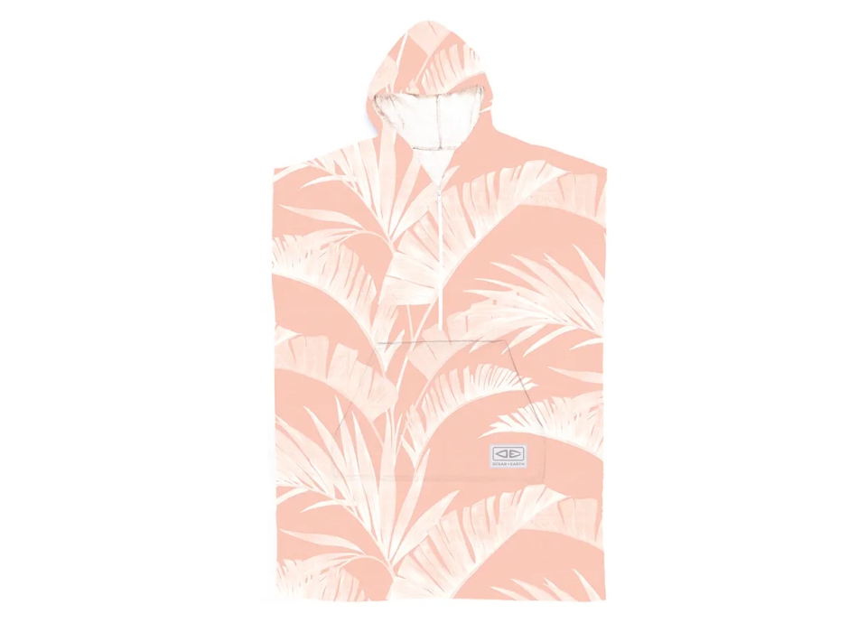 OCEAN & EARTH LADIES FRONT ZIP HOODED PONCHO IN MICROFIBRA DONNA PEACH