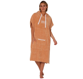 OCEAN & EARTH LADIES HOODED PONCHO IN SPUGNA DONNA CLAY