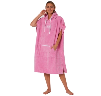 OCEAN & EARTH LADIES HOODED PONCHO IN SPUGNA DONNA MUSK PINK