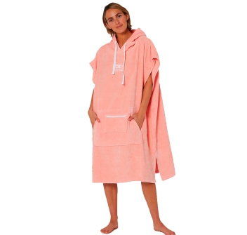 OCEAN & EARTH LADIES HOODED PONCHO IN SPUGNA DONNA PINK