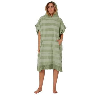 OCEAN & EARTH PONCHO DONNA CON CAPPUCCIO LAYZ SAGE