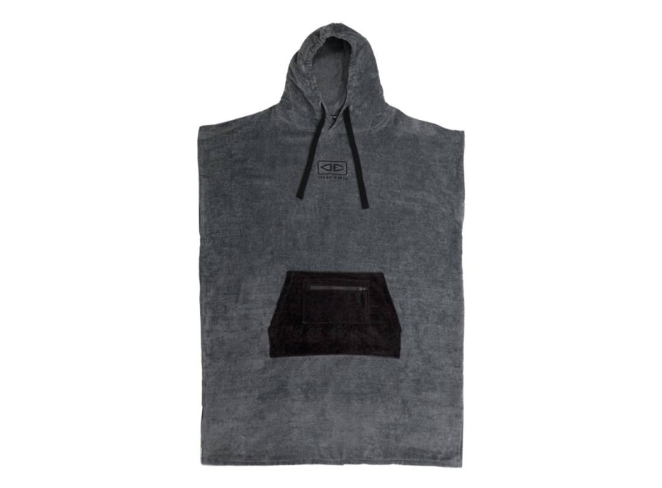 OCEAN & EARTH PONCHO IN SPUGNA CHARCOAL