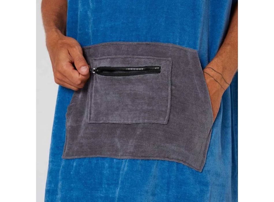 OCEAN & EARTH PONCHO IN SPUGNA DAY BREAK BLUE