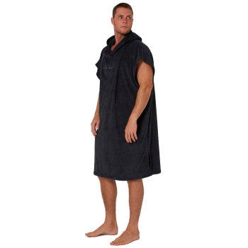 OCEAN & EARTH PONCHO SURF ESSENTIAL HOODED ADULTO DULL BLACK