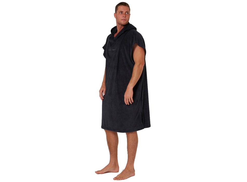 OCEAN & EARTH PONCHO SURF ESSENTIAL HOODED ADULTO DULL BLACK