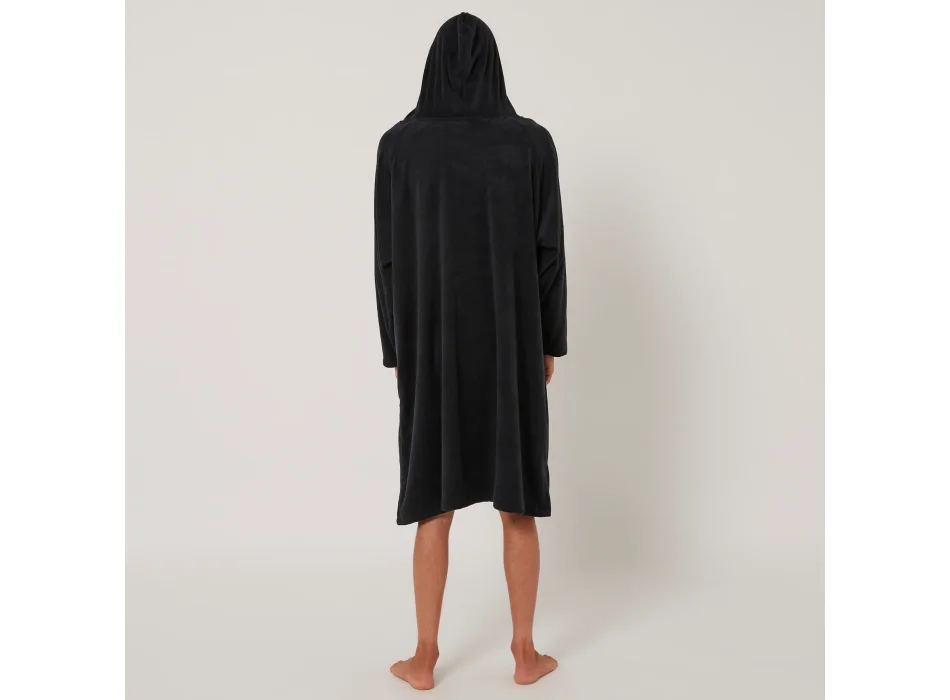 OCEAN & EARTH PONCHO SURF ESSENTIAL MANICA LUNGA HOODED ADULTO DULL BLACK