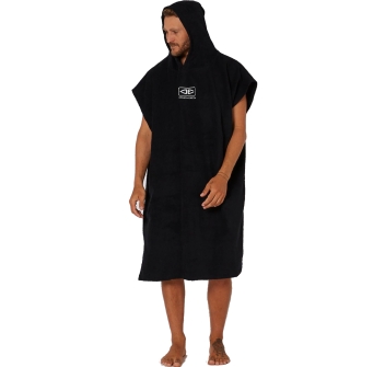 OCEAN & EARTH PONCHO TERRY IN SPUGNA BLACK