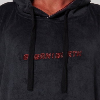 OCEAN & EARTH STRIKE HOODED PONCHO IN SPUGNA ADULTO DULL BLACK