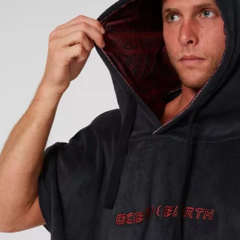 OCEAN & EARTH STRIKE HOODED PONCHO IN SPUGNA ADULTO DULL BLACK