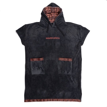 OCEAN & EARTH STRIKE HOODED PONCHO IN SPUGNA ADULTO DULL BLACK