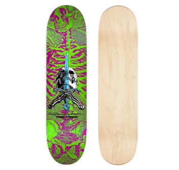 POWELL PERALTA SKULL & SWORD PINK GREEN 8.0" SKATE COMPLETO