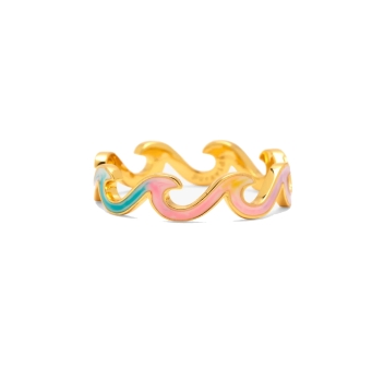 PURA VIDA ANELLO SMALTATO TIE DYE WAVE GOLD